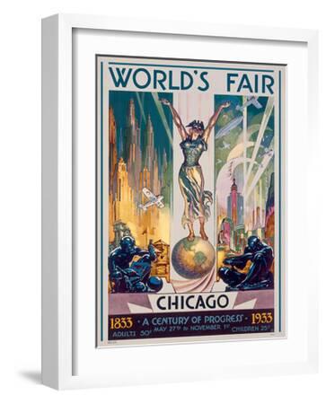 1933 Santa Fe to the Chicago World/'s Fair Vintage Look Metal Sign or Matted Print for 11x14 Frame